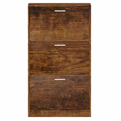 ) New Wood Shoe Cabinet 5Drawer Organiser Furniture Multi Colours Multi Sizes - Smoked oak, 59 x 17 x 108 cm (W x D x H - Additional view 5