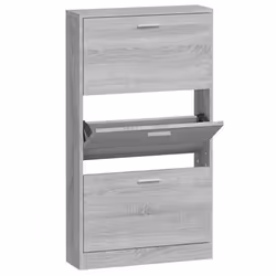 ) New Wood Shoe Cabinet 5Drawer Organiser Furniture Multi Colours Multi Sizes - Grey sonoma, 59 x 17 x 108 cm (W x D x H