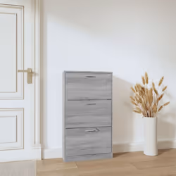 ) New Wood Shoe Cabinet 5Drawer Organiser Furniture Multi Colours Multi Sizes - Grey sonoma, 59 x 17 x 108 cm (W x D x H