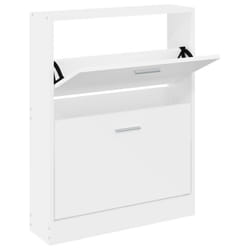 ) New Wood Shoe Cabinet 5Drawer Organiser Furniture Multi Colours Multi Sizes - White, 59 x 17 x 81 cm (W x D x H