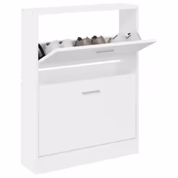 ) New Wood Shoe Cabinet 5Drawer Organiser Furniture Multi Colours Multi Sizes - White, 59 x 17 x 81 cm (W x D x H - Additional view 2