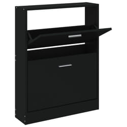 ) New Wood Shoe Cabinet 5Drawer Organiser Furniture Multi Colours Multi Sizes - Black, 59 x 17 x 81 cm (W x D x H