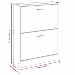 ) New Wood Shoe Cabinet 5Drawer Organiser Furniture Multi Colours Multi Sizes - Black, 59 x 17 x 81 cm (W x D x H