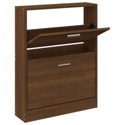 ) New Wood Shoe Cabinet 5Drawer Organiser Furniture Multi Colours Multi Sizes - Brown oak, 59 x 17 x 81 cm (W x D x H