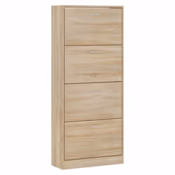 ) New Wood Shoe Cabinet 2Drawer Storage Cupboard Rack Shelf Multi Colours/Sizes - Sonoma oak, 63 x 24 x 147 cm (W x D x H - Additional view 2