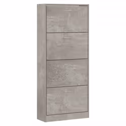 ) New Wood Shoe Cabinet 2Drawer Storage Cupboard Rack Shelf Multi Colours/Sizes - Concrete grey, 63 x 24 x 147 cm (W x D x H - Additional view 2