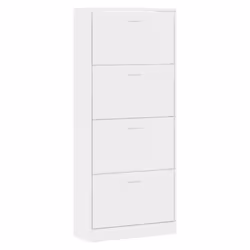 ) New Wood Shoe Cabinet 2Drawer Storage Cupboard Rack Shelf Multi Colours/Sizes - High gloss white, 63 x 24 x 147 cm (W x D x H - Additional view 2