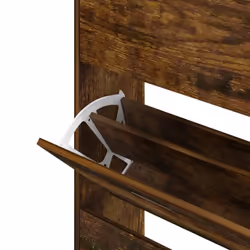 ) New Wood Shoe Cabinet 2Drawer Storage Cupboard Rack Shelf Multi Colours/Sizes - Smoked oak, 63 x 24 x 147 cm (W x D x H - Additional view 5