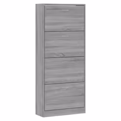 ) New Wood Shoe Cabinet 2Drawer Storage Cupboard Rack Shelf Multi Colours/Sizes - Grey sonoma, 63 x 24 x 147 cm (W x D x H - Additional view 2