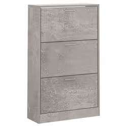 ) New Wood Shoe Cabinet 2Drawer Storage Cupboard Rack Shelf Multi Colours/Sizes - Concrete grey, 63 x 24 x 103 cm (W x D x H - Additional view 2