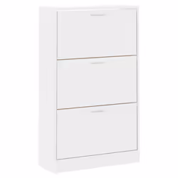 ) New Wood Shoe Cabinet 2Drawer Storage Cupboard Rack Shelf Multi Colours/Sizes - High gloss white, 63 x 24 x 103 cm (W x D x H - Additional view 2