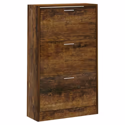 ) New Wood Shoe Cabinet 2Drawer Storage Cupboard Rack Shelf Multi Colours/Sizes - Smoked oak, 63 x 24 x 103 cm (W x D x H - Additional view 2