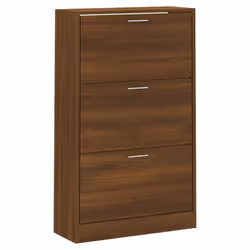 ) New Wood Shoe Cabinet 2Drawer Storage Cupboard Rack Shelf Multi Colours/Sizes - Brown oak, 63 x 24 x 103 cm (W x D x H - Additional view 2