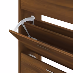 ) New Wood Shoe Cabinet 2Drawer Storage Cupboard Rack Shelf Multi Colours/Sizes - Brown oak, 63 x 24 x 103 cm (W x D x H - Additional view 5