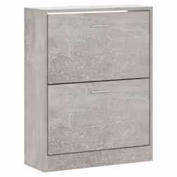 ) New Wood Shoe Cabinet 2Drawer Storage Cupboard Rack Shelf Multi Colours/Sizes - Concrete grey, 63 x 24 x 81 cm (W x D x H - Additional view 2