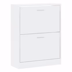 ) New Wood Shoe Cabinet 2Drawer Storage Cupboard Rack Shelf Multi Colours/Sizes - High gloss white, 63 x 24 x 81 cm (W x D x H - Additional view 2