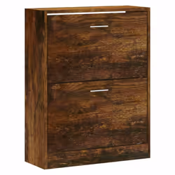 ) New Wood Shoe Cabinet 2Drawer Storage Cupboard Rack Shelf Multi Colours/Sizes - Smoked oak, 63 x 24 x 81 cm (W x D x H - Additional view 2