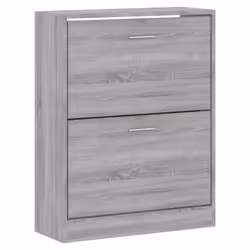 ) New Wood Shoe Cabinet 2Drawer Storage Cupboard Rack Shelf Multi Colours/Sizes - Grey sonoma, 63 x 24 x 81 cm (W x D x H - Additional view 2