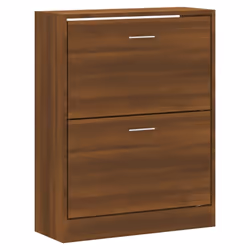 ) New Wood Shoe Cabinet 2Drawer Storage Cupboard Rack Shelf Multi Colours/Sizes - Brown oak, 63 x 24 x 81 cm (W x D x H - Additional view 2