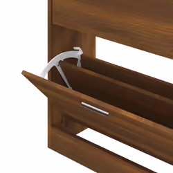 ) New Wood Shoe Cabinet 2Drawer Storage Cupboard Rack Shelf Multi Colours/Sizes - Brown oak, 63 x 24 x 81 cm (W x D x H - Additional view 5