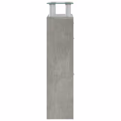 vidaXL Shoe Cabinet with a Drawer and a Top Glass Shelf Wood Multi Colours - Concrete grey - Additional view 6