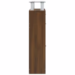 vidaXL Shoe Cabinet with a Drawer and a Top Glass Shelf Wood Multi Colours - Brown oak - Additional view 6