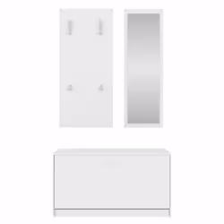 vidaXL 3-in-1 Wooden Shoe Cabinet Set Organiser Storage Rack Multi Colours - White - Additional view 5
