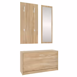 vidaXL 3-in-1 Wooden Shoe Cabinet Set Organiser Storage Rack Multi Colours - Sonoma oak - Additional view 4
