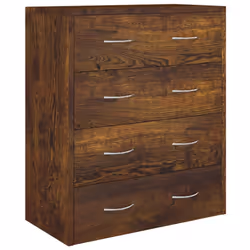 vidaXL Sideboard with 4 Drawers Storage Organiser Cupboard Console Cabinet - Smoked oak - Additional view 2