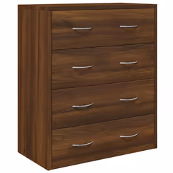 vidaXL Sideboard with 4 Drawers Storage Organiser Cupboard Console Cabinet - Brown oak - Additional view 2