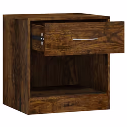vidaXL 2x Bedside Cabinets with Drawer Nightstand Bedroom Table Multi Colours - Smoked oak - Additional view 6