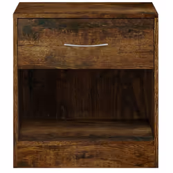 vidaXL 2x Bedside Cabinets with Drawer Nightstand Bedroom Table Multi Colours - Smoked oak - Additional view 7