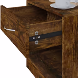 vidaXL 2x Bedside Cabinets with Drawer Nightstand Bedroom Table Multi Colours - Smoked oak - Additional view 9