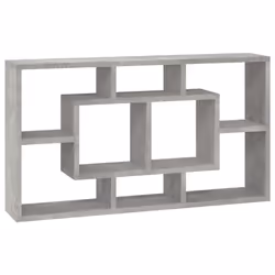 vidaXL Floating Wall Display Shelf 8 Compartments Hanging Rack Floating Shelf - Concrete grey