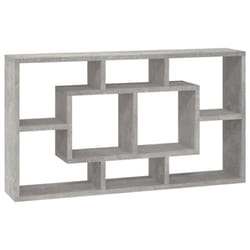 vidaXL Floating Wall Display Shelf 8 Compartments Hanging Rack Floating Shelf - Concrete grey