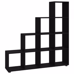 ) vidaXL Staircase Bookcase Book Shelf Storage Rack Bookshelf Engineered Wood - Black, 138 x 29 x 142 cm (L x W x H