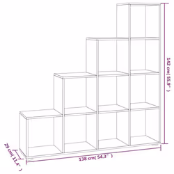 ) vidaXL Staircase Bookcase Book Shelf Storage Rack Bookshelf Engineered Wood - Black, 138 x 29 x 142 cm (L x W x H