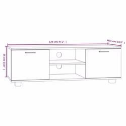 ) vidaXL TV Cabinet Entertainment Centre TV Stand Media TV Unit Engineered Wood - White, 120 x 40.5 x 35 cm (W x D x H - Additional view 7