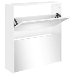 ) Shoe Cabinet Storage Organiser Rack Stand Multi Colours 63x17x102.5/63x17x67cm - High gloss white, 63 x 17 x 67 cm (W x D x H