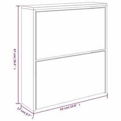 ) Shoe Cabinet Storage Organiser Rack Stand Multi Colours 63x17x102.5/63x17x67cm - Grey sonoma, 63 x 17 x 67 cm (W x D x H - Additional view 7