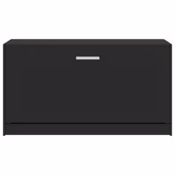 Shoe Cabinet Storage Organiser Stand Entryway Hall Rack MDF Multi Colours - Black - Additional view 4