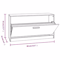 Shoe Cabinet Storage Organiser Stand Entryway Hall Rack MDF Multi Colours - Black - Additional view 8