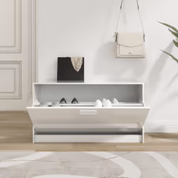 Shoe Cabinet Storage Organiser Stand Entryway Hall Rack MDF Multi Colours - High gloss white - Additional view 2