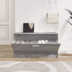 Shoe Cabinet Storage Organiser Stand Entryway Hall Rack MDF Multi Colours - Grey sonoma