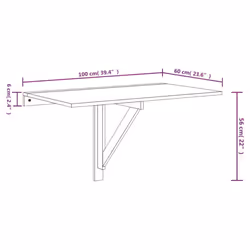 vidaXL Folding Wall Table Office Bedroom Computer Writing Desk Multi Colours - Grey sonoma - Additional view 6