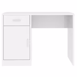 vidaXL Desk with Drawer and Cabinet 100x40x73cm PC Writing Table Multi Colours - High gloss white - Additional view 4