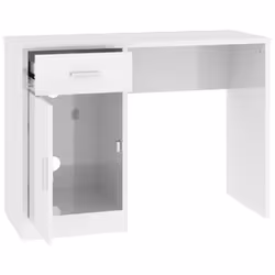 vidaXL Desk with Drawer and Cabinet 100x40x73cm PC Writing Table Multi Colours - High gloss white - Additional view 5