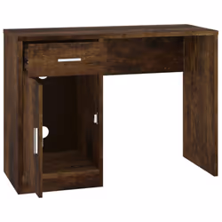 vidaXL Desk with Drawer and Cabinet 100x40x73cm PC Writing Table Multi Colours - Smoked oak - Additional view 5