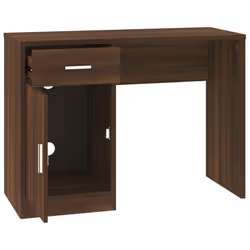 vidaXL Desk with Drawer and Cabinet 100x40x73cm PC Writing Table Multi Colours - Brown oak - Additional view 5