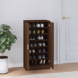 vidaXL Shoe Cabinet 7 Shelves Rack Home Cupboard Footwear Stand Multi Colours - brown oak - Additional view 2